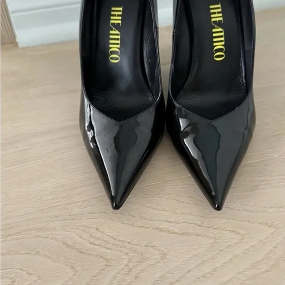 The Attico Black Patent Pointed-Toe Pumps with Sculpted Heel size 41 10.5 - Picture 8 of 10